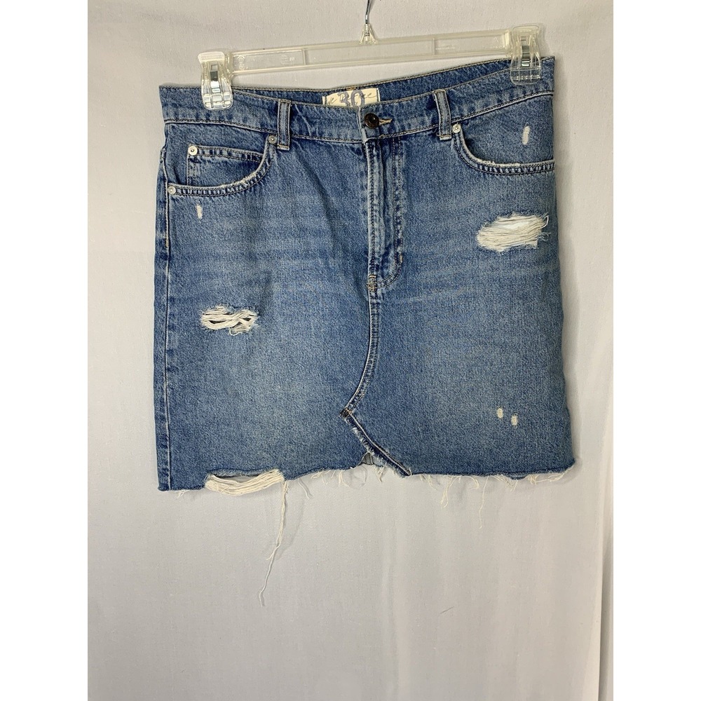 Free People We The Free Hallie‎ Mini Denim Skirt Women's Size 30 Distressed